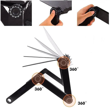 Laptopbord Easy Sort, sammenklappelig – image 4