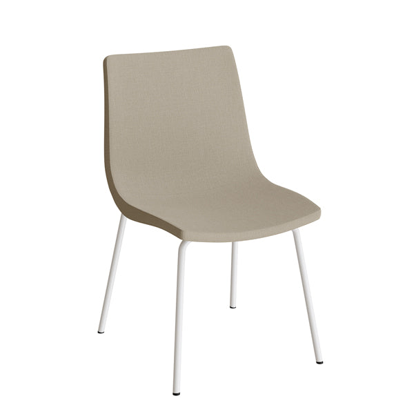 Stol Colt 10011 Beige tekstil, hvidt stel – image 1