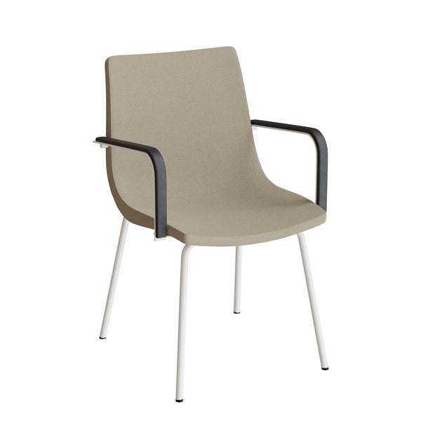 Stol Colt 10012 Med armlæn, beige tekstil, hvidt stel – image 2