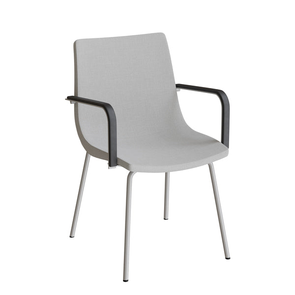 Stol Colt 10012 Med armlæn, alugrå tekstil, alugrå stel – image 1