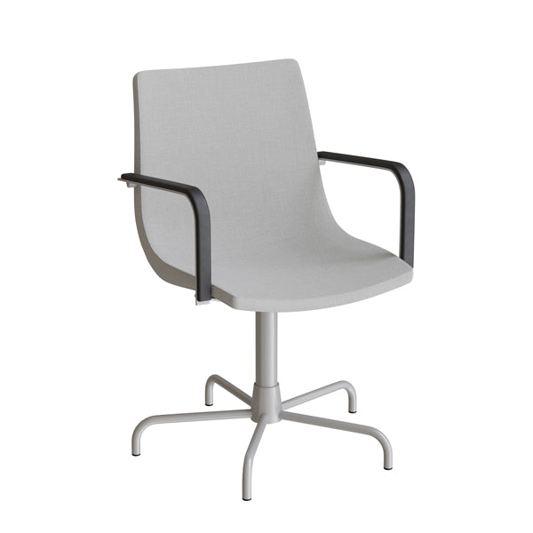 Stol Colt 10014 Med armlæn og drejeligt undestel, alugrå tekstil, alugrå stel – image 1