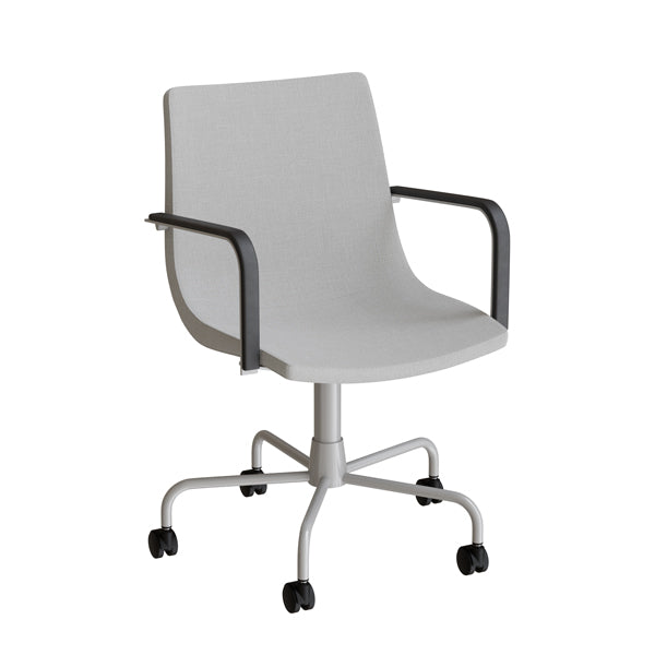 Stol Colt 10016 Med armlæn og drejeligt undestel med hjul, alugrå tekstil, alugrå stel – image 1