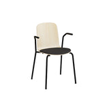 Stol Add 5901 birk laminat, polstret sæde i sort tekstil, sort stel