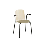 Stol Add 5901 hvidpigmenteret eg, polstret sæde i mørkegrønt tekstil, sortoliven stel