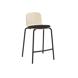 Barstol ADD Birk laminat, sæde i sort tekstil, sorte ben – image 1