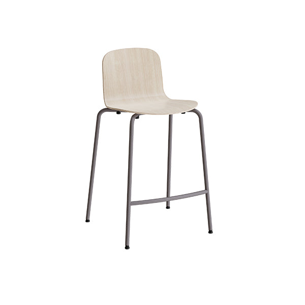 Barstol ADD Hvidpigmenteret eg laminat, grå ben – image 1