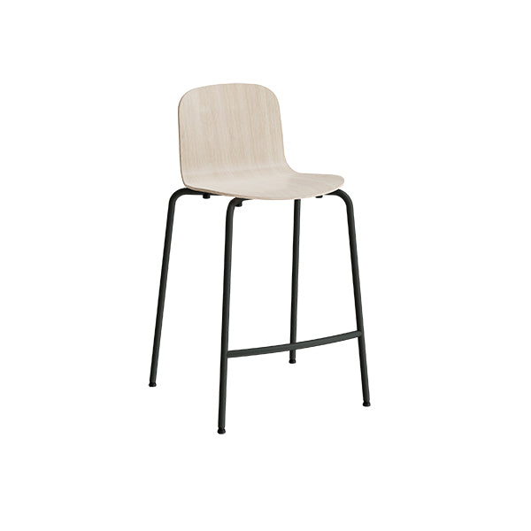 Barstol ADD Hvidpigmenteret eg laminat, sort oliven ben – image 1