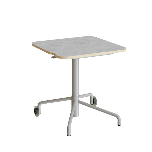 Form o Miljö Bord Smile 110, 650x650 mm, Lys grå linoleum, Alu stel – Elevborde