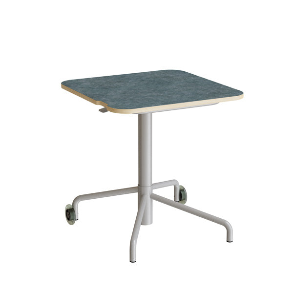 Form o Miljö Bord Smile 110, 650x650 mm, Mørk grå linoleum, Alu stel – Elevborde