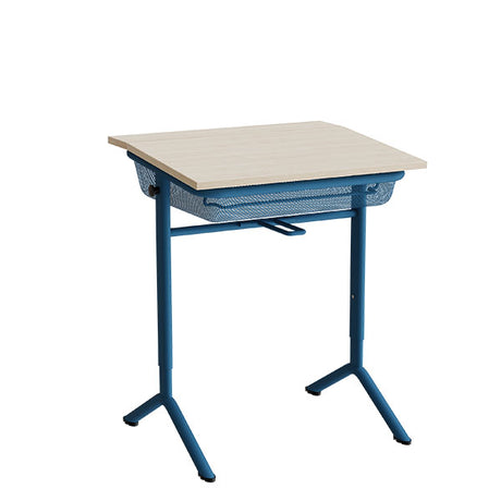 Elevbord Atlas 1128, 650x550mm, lyddæmpende eg højtrykslaminat, blåt stel – image 1