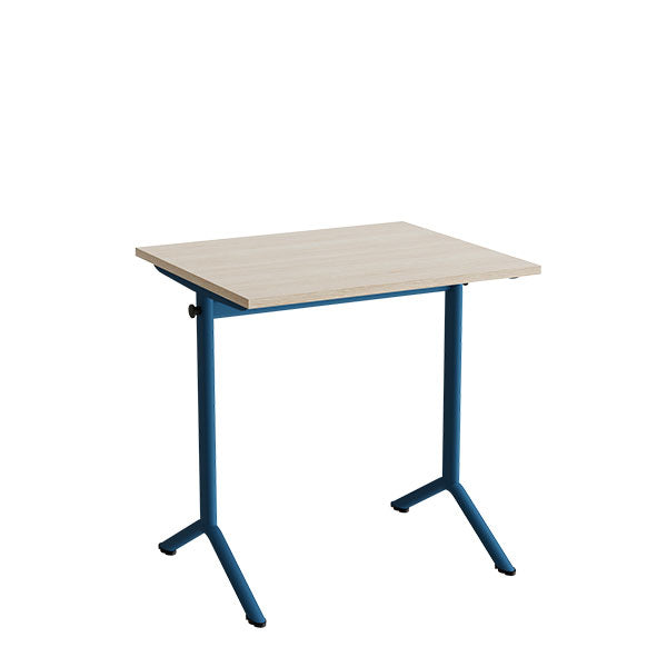 Bord Atlas 1130, 700x600mm, eg højtrykslaminat, blåt stel – image 1