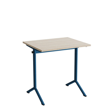 Bord Atlas 1130, 700x600mm, eg højtrykslaminat, blåt stel – image 1