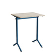 Tranås Skolmöbler Bord Atlas 1130, 700x600mm, eg højtrykslaminat, blåt stel – Elevborde