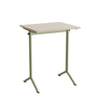 Tranås Skolmöbler Bord Atlas 1130, 700x600 mm, hvidpigmenteret eg, grønt stativ – Elevborde