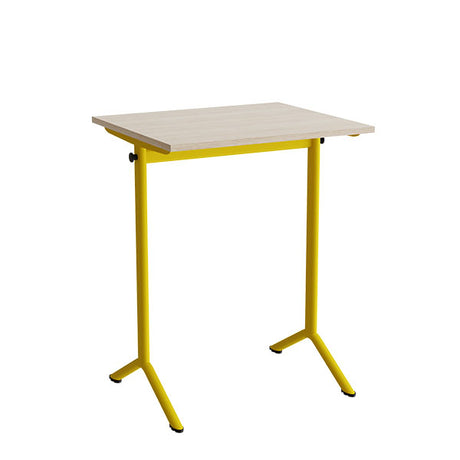 Bord Atlas 1130, 700x600mm, eg højtrykslaminat, gult stel – image 2