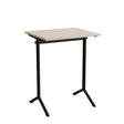 Tranås Skolmöbler Bord Atlas 1130, 700x600mm, eg højtrykslaminat, sortolivent stel – Elevborde