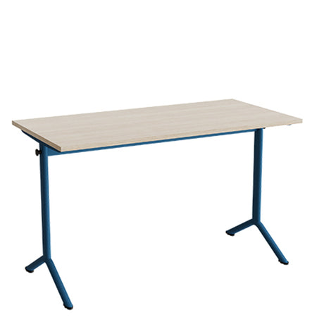 Bord Atlas 1130, 1200x600mm, eg højtrykslaminat, blåt stel – image 2