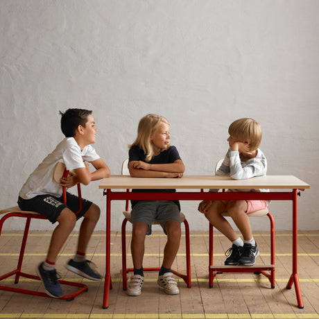 Bord Atlas 1130, 1200x600mm, eg højtrykslaminat, blåt stel – image 3