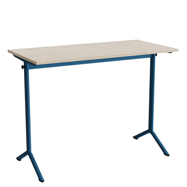 Tranås Skolmöbler Bord Atlas 1130, 1200x600mm, eg højtrykslaminat, blåt stel – Elevborde