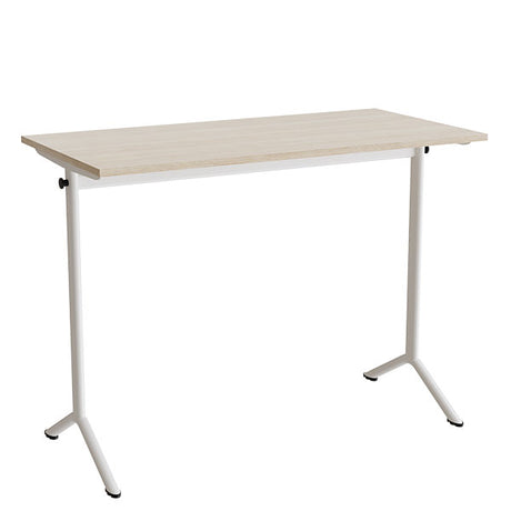 Bord Atlas 1130, 1200x600mm, eg højtrykslaminat, hvidt stel – image 1