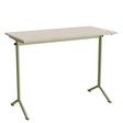 Tranås Skolmöbler Bord Atlas 1130, 1200x600 mm, hvidpigmenteret eg, grønt stativ – Elevborde