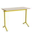 Tranås Skolmöbler Bord Atlas 1130, 1200x600mm, eg højtrykslaminat, gult stel – Elevborde