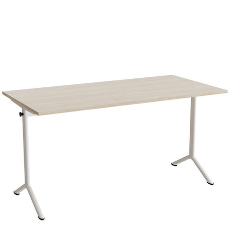 Bord Atlas 1130, 1400x700mm, eg højtrykslaminat, hvidt stel – image 2