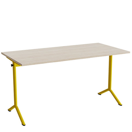 Bord Atlas 1130, 1400x700mm, eg højtrykslaminat, gult stel – image 1