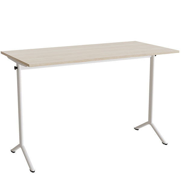 Tranås Skolmöbler Bord Atlas 1130, 1400x700mm, eg højtrykslaminat, hvidt stel – Elevborde