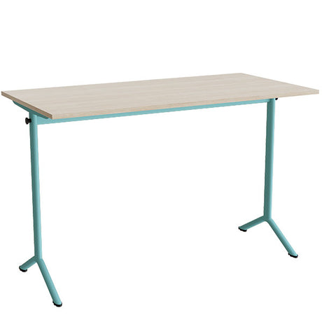 Bord Atlas 1130, 1400x700mm, eg højtrykslaminat, turkis stel – image 1