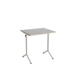Bord Atlas 1130, 700x600mm, lys grå linoleum, hvidt stel – image 2