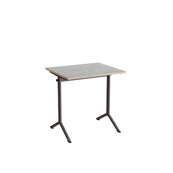 Bord Atlas 1130, 700x600mm, lys grå linoleum, gråt stel – image 1