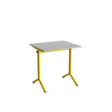 Bord Atlas 1130, 700x600mm, lys grå linoleum, gult stel – image 2