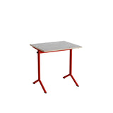 Bord Atlas 1130, 700x600mm, lys grå linoleum, rødt stel – image 2