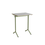 Bord Atlas 1130, 700x600 mm, lys grå linoleum, grønt stativ – image 2