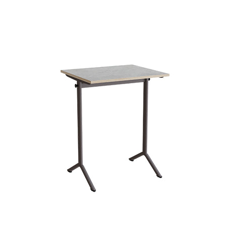 Bord Atlas 1130, 700x600mm, lys grå linoleum, gråt stel – image 1
