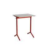 Bord Atlas 1130, 700x600mm, lys grå linoleum, rødt stel – image 1