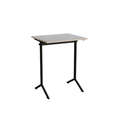 Bord Atlas 1130, 700x600mm, lys grå linoleum, sortolivent stel – image 1