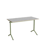 Bord Atlas 1130, 1200x600mm, lys grå linoleum, grønt stel – image 2