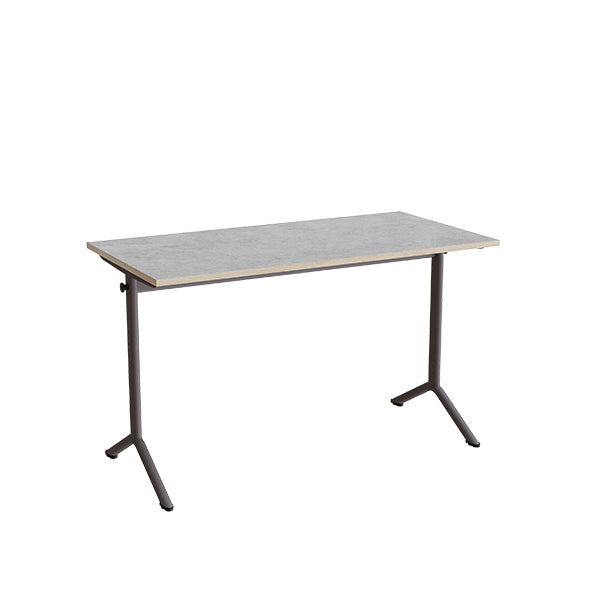 Tranås Skolmöbler Bord Atlas 1130, 1200x600mm, lys grå linoleum, gråt stel – Elevborde