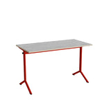 Bord Atlas 1130, 1200x600mm, lys grå linoleum, rødt stel – image 2