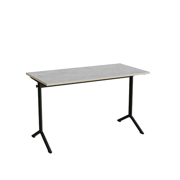 Tranås Skolmöbler Bord Atlas 1130, 1200x600mm, lys grå linoleum, sortolivent stel – Elevborde