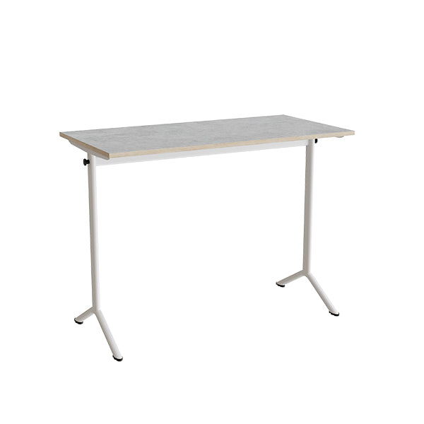 Bord Atlas 1130, 1200x600mm, lys grå linoleum, hvidt stel – image 1