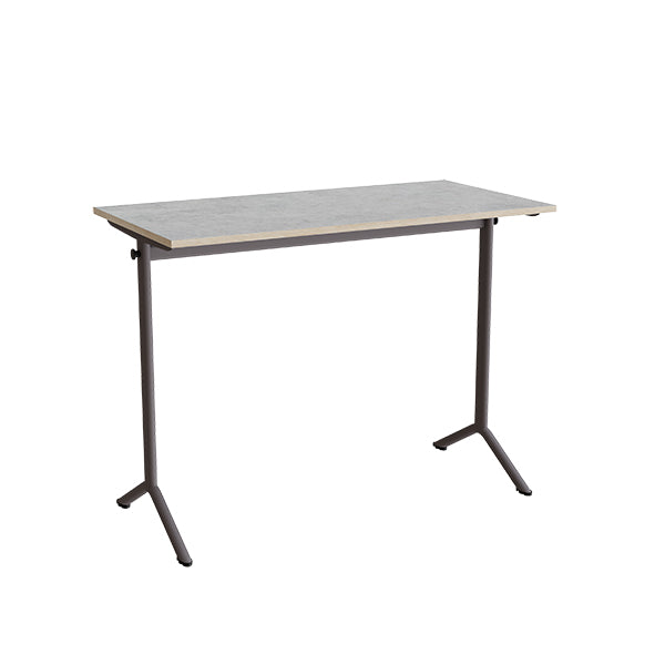 Tranås Skolmöbler Bord Atlas 1130, 1200x600mm, lys grå linoleum, gråt stel – Elevborde