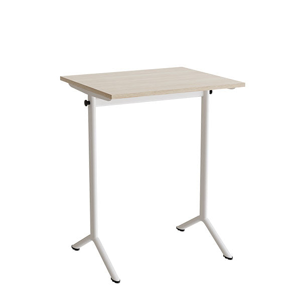 Bord Atlas 1130, 700x600mm, lyddæmpende eg højtrykslaminat, hvidt stel – image 1