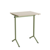 Bord Atlas 1130, 700x600 mm, lydabsorberende hvidpigmenteret eg, grønt stativ – image 1