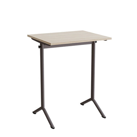 Bord Atlas 1130, 700x600mm, lyddæmpende eg højtrykslaminat, gråt stel – image 1