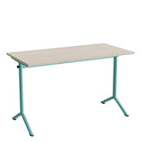 Bord Atlas 1130, 1200x600mm, lyddæmpende eg højtrykslaminat, turkis stel – image 2