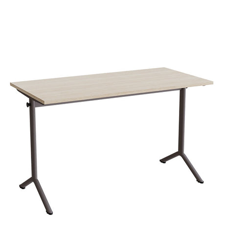 Bord Atlas 1130, 1200x600mm, lyddæmpende eg højtrykslaminat, gråt stel – image 1