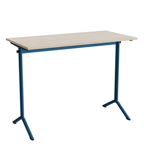 Bord Atlas 1130, 1200x600mm, lyddæmpende eg højtrykslaminat, blåt stel – image 1